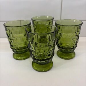 Green Textured Glass Tumblers